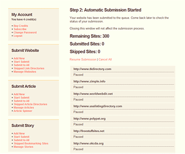 Screenshot of PHP Dir Submit